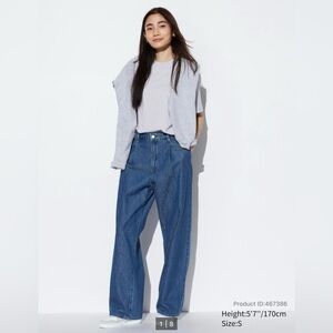 Uniqlo Drapey Denim Pleated Pants